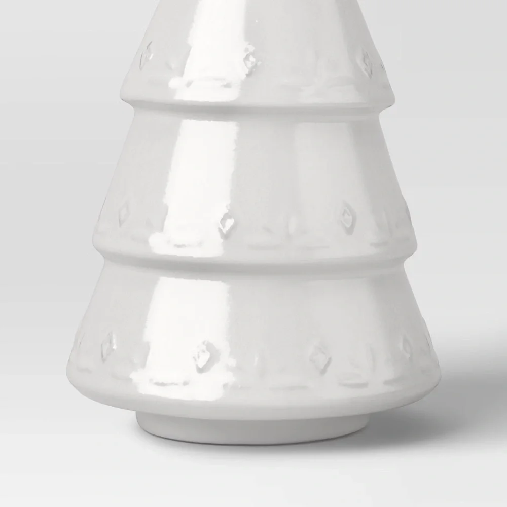 Set 2 | Large & Medium Ceramic Christmas Tree White - Threshold